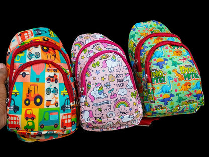 Colorful NIYO TOYS bags with sling featuring fun designs for kids, suitable for ages 3 and up