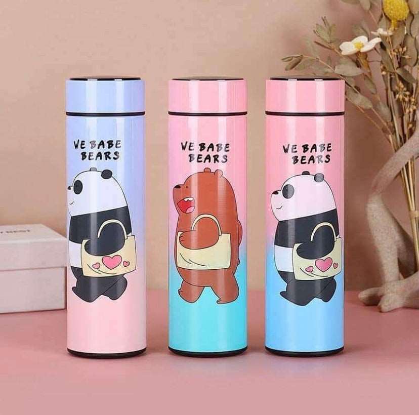 NIYO TOYS bear bottle honey featuring pink and blue designs for kids, perfect for hydration on the go