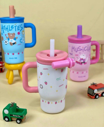 Colorful NIYO TOYS insulated tumbler with straw, ideal for kids age 3+, fun design for everyday use