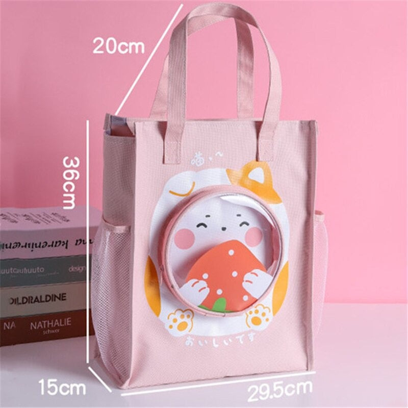 Pink NIYO TOYS box lunch tote with playful design, suitable for kids ages 3 and up, perfect for meals