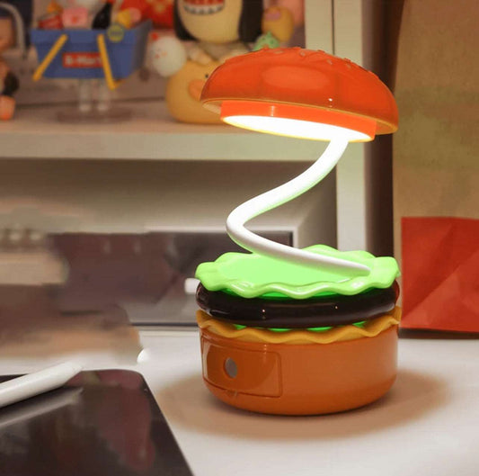 NIYO TOYS Burger Lamp for Kids with Fun Design and Flexible Light Arm for Bedroom Decor