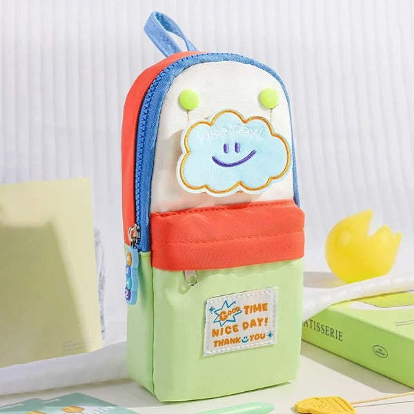 Colorful cartoon pencil pouch for kids, bright design, ideal for back to school, age 3+
