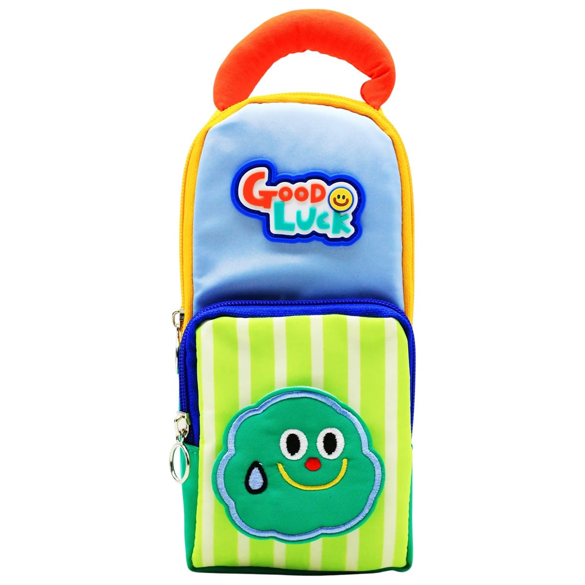 NIYO TOYS cartoon pencil pouch in blue and green, ideal for kids ages 3 and up for school use