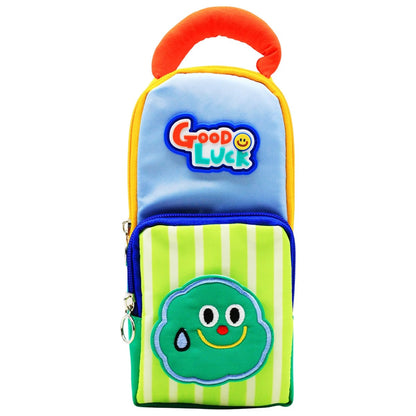 NIYO TOYS cartoon pencil pouch in blue and green, ideal for kids ages 3 and up for school use