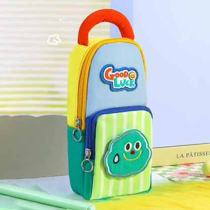 Colorful cartoon pencil pouch from NIYO TOYS for school supplies, designed for kids age 3 and up