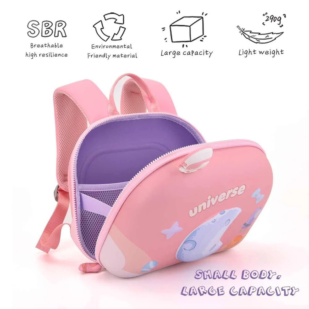 NIYO TOYS universe kids backpack in pink with large capacity and lightweight design