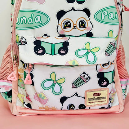 NIYO TOYS panda backpack with cute panda illustrations, designed for kids age 3 and up, perfect for school use
