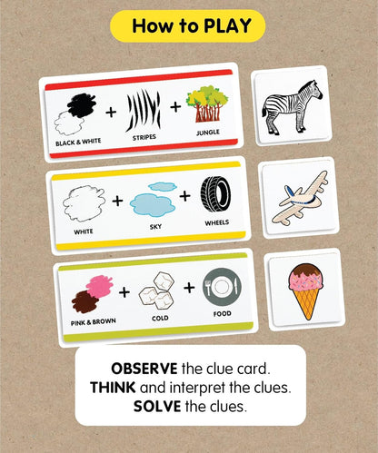 NIYO TOYS educational clues and answer cards game teaching kids to observe and solve puzzles