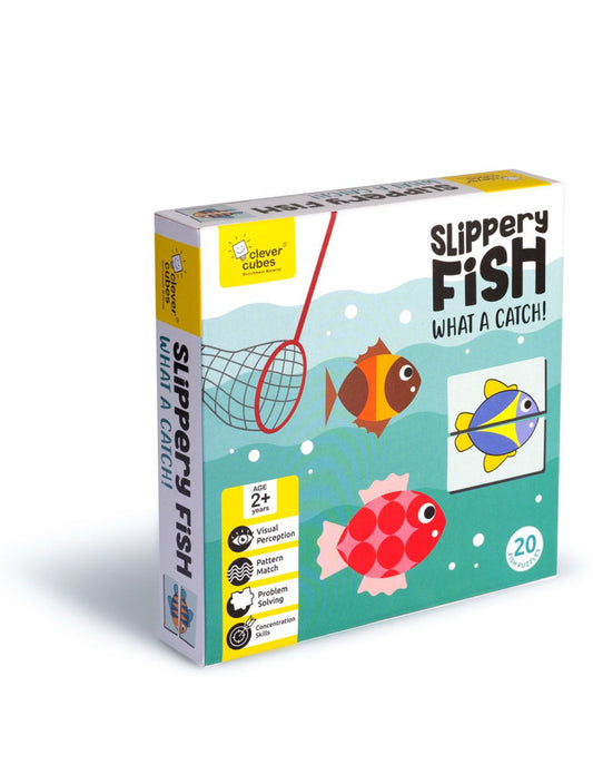 NIYO TOYS Slippery Fish educational fishing game for toddlers with colorful fish and net for ages 2 plus