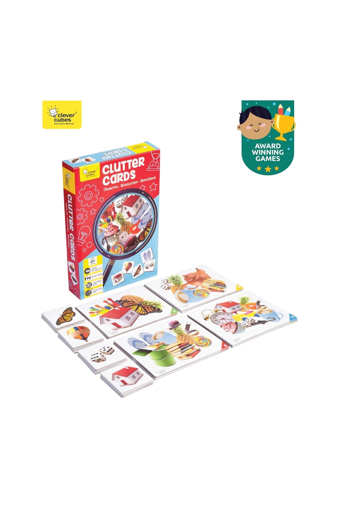 Clutter Cards game from NIYO TOYS, colorful matching game for ages 3+, promotes home storage and organization products