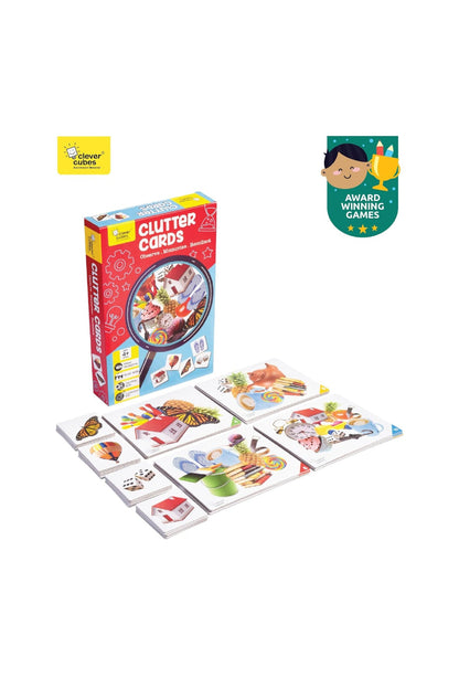 Clutter Cards game from NIYO TOYS, colorful matching game for ages 3+, promotes home storage and organization products