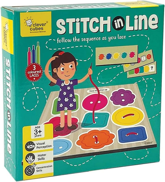 NIYO TOYS Stitch in Line Sewing Kit with Colorful Laces for Ages 3 and Up to Develop Motor Skills