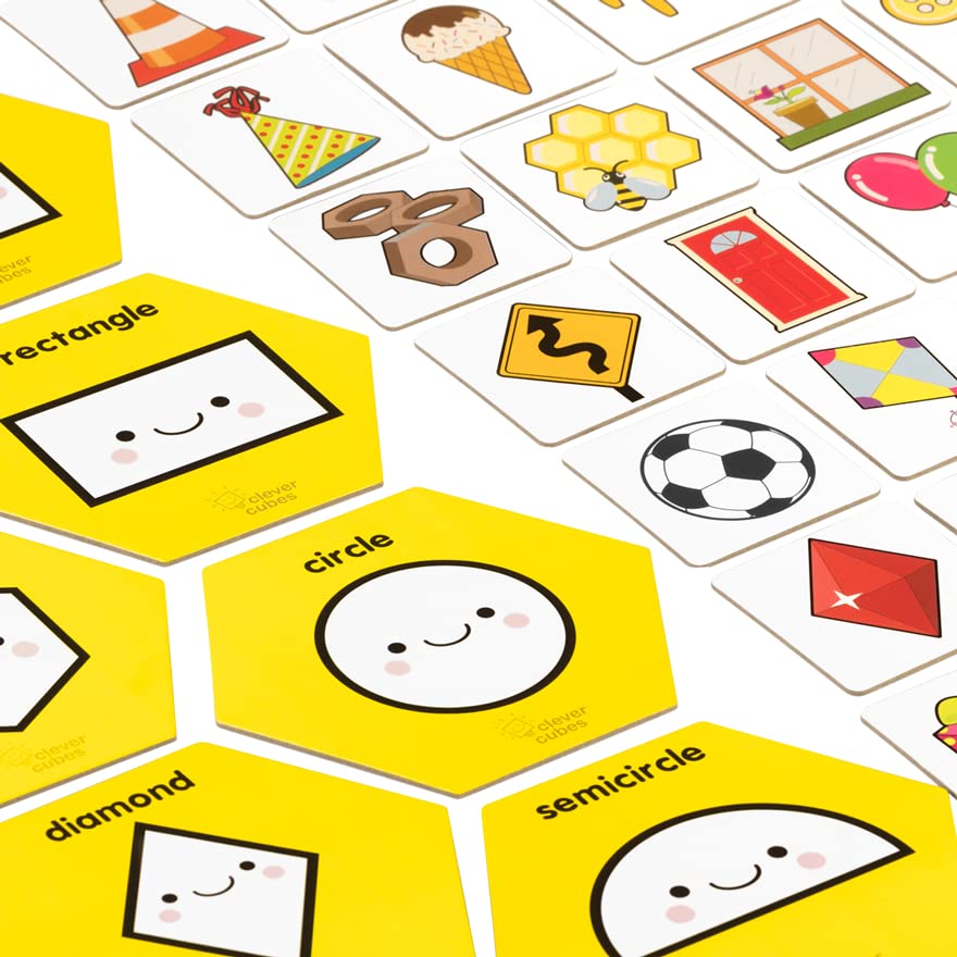 Colorful shape sorting toys for ages 2+, featuring various shapes and icons for learning