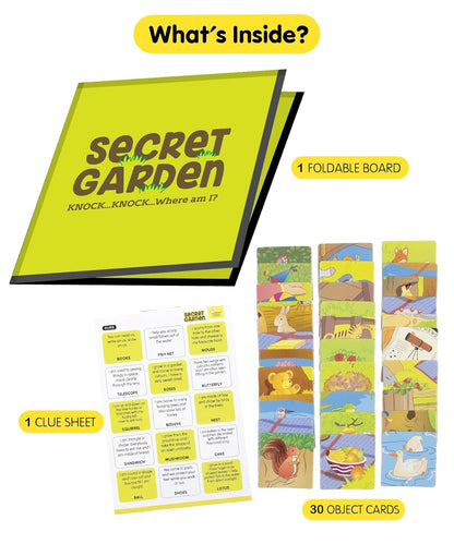 The Secret Garden board game by NIYO TOYS with 30 object cards and a foldable board for ages 5 and up