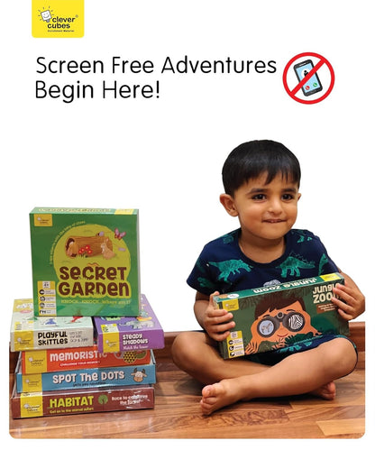 Child playing with NIYO TOYS Secret Garden game, promoting creativity and fun for ages 3 and up