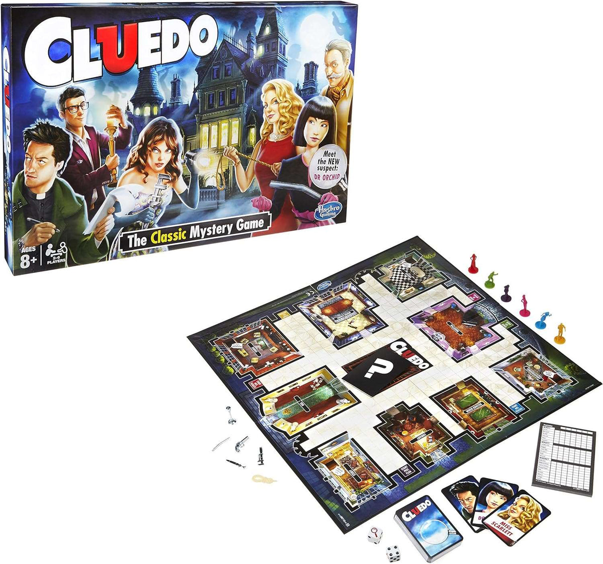 Cluedo mystery board game by NIYO TOYS, colorful game pieces, age 8+, perfect for family game nights