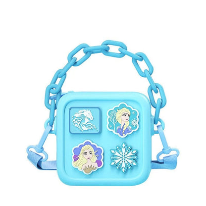 NIYO TOYS blue sling bag for kids, featuring Disney Frozen characters and shapes, ideal for age 3+