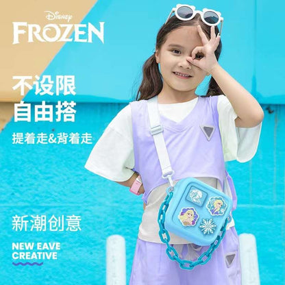 Blue NIYO TOYS sling bag featuring Disney Frozen characters, perfect for kids age 3+, stylish coach purse shoulder bag for outings