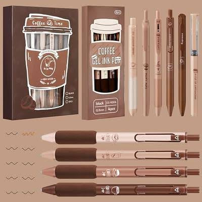 NIYO TOYS Coffee Themed Gel Pens Set in Brown Tones, Perfect for Age 6+, Great for Art and Writing