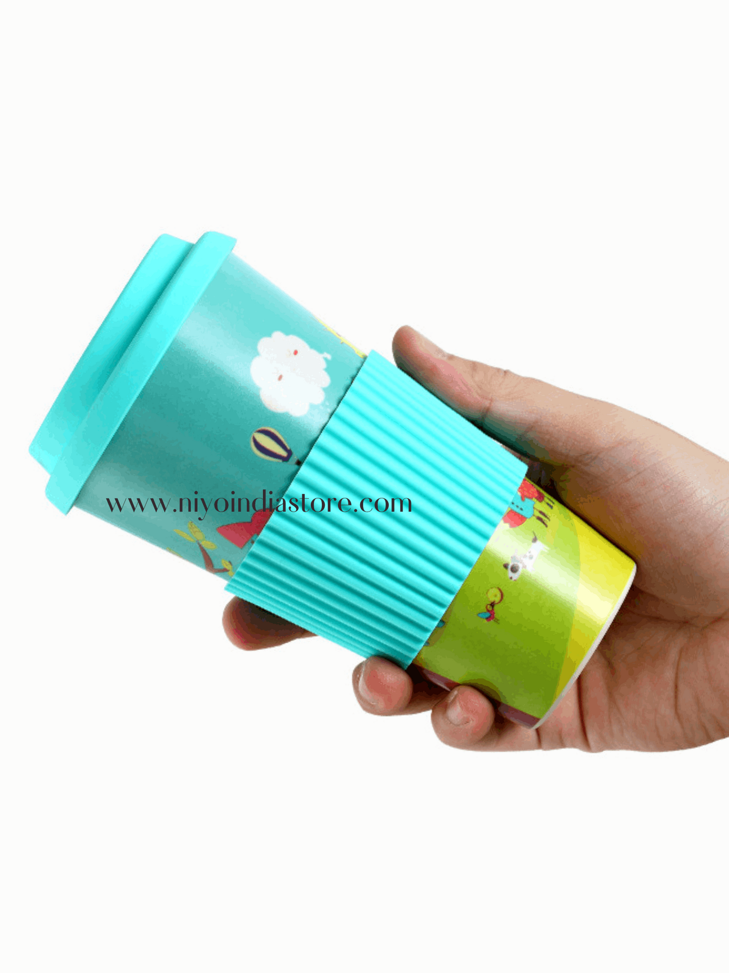 NIYO TOYS colorful coffee mug with lid for kids, ideal for ages 3 and up, perfect for fun sipping