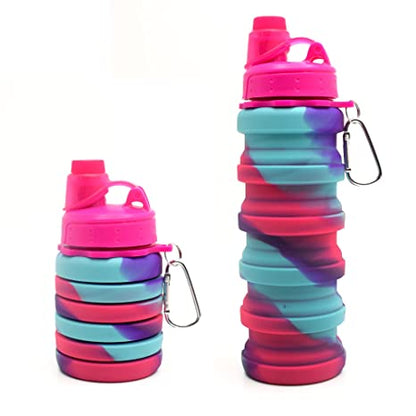 Colorful collapsible drinking bottle for kids, ideal for outdoor activities and travel, age 3+