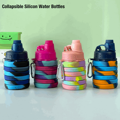 Colorful collapsible drinking bottle set from NIYO TOYS, perfect for kids age 3+, ideal for outdoor activities