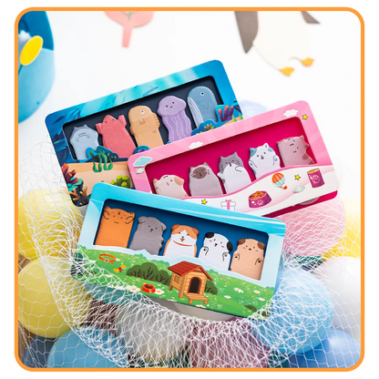 Colorful decorative stickers featuring cute animals, ideal for kids, perfect for decorating sticky notes post it.