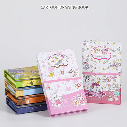 NIYO TOYS Coloring Book Set with Cartoon Drawing Books featuring cute animal and unicorn designs