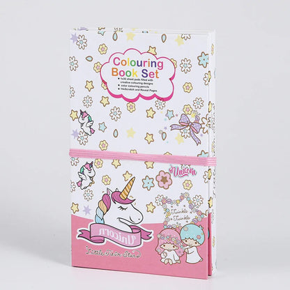 Niyo Toys Unicorn themed coloring book set with pencil colors and creative designs