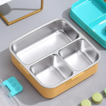 NIYO TOYS compartment lunchbox for kids with stainless steel interior and three sections for easy meal organization