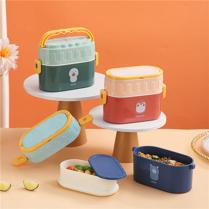 Colorful plastic box lunch set by NIYO TOYS, suitable for kids ages 3 and up, perfect for school meals