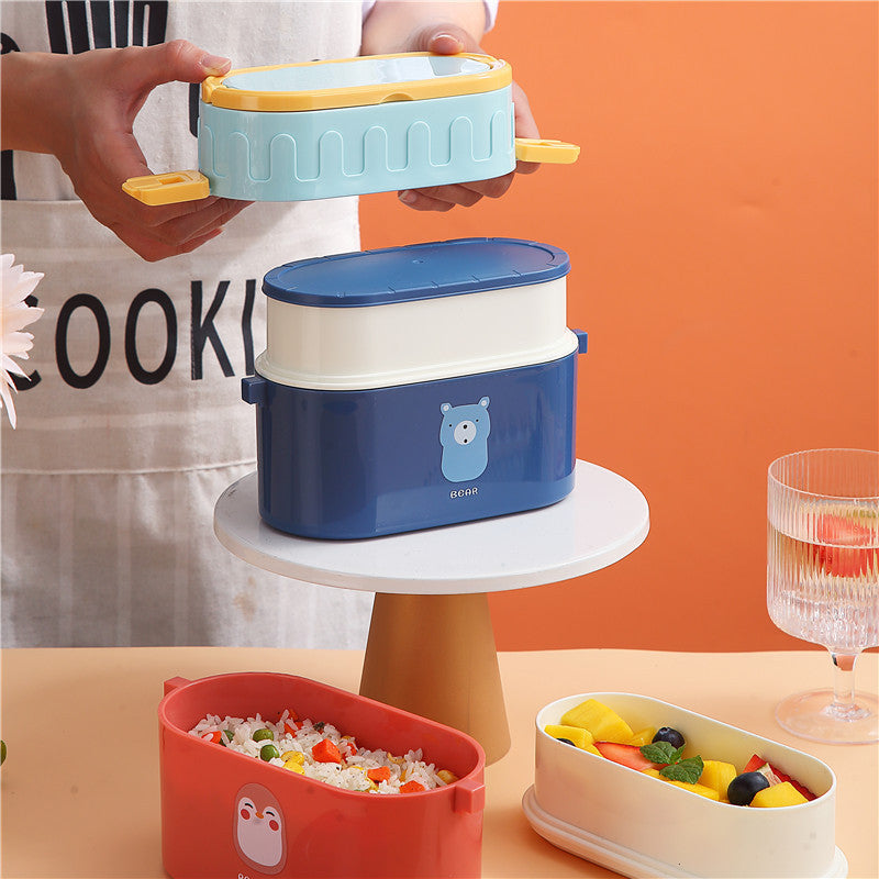 NIYO TOYS colorful box lunch set featuring blue, red, and white containers for kids age 3+