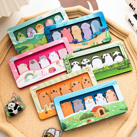 Colorful decorative stickers featuring adorable animals, age 3+, perfect for crafting and sticky notes post it.