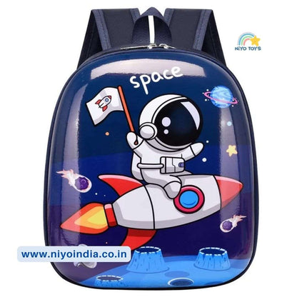 Cute dinosaur backpack for children featuring a space theme with an astronaut and rocket design