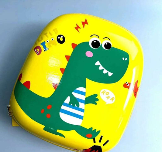 NIYO TOYS cute dinosaur backpack for children in bright yellow with a friendly dinosaur design