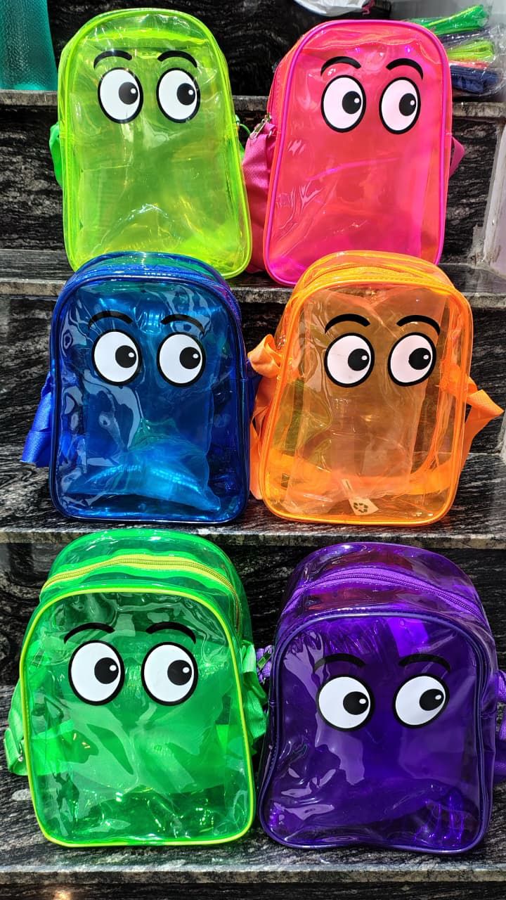 Colorful cute jelly sling bags for kids in bright green, pink, blue, orange, and purple, age 3+, perfect for fun outings