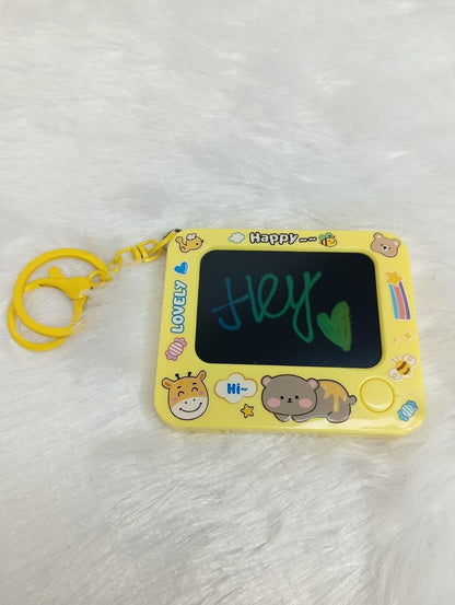 Yellow drawing board with cute animal designs, age 3+, perfect return gift for kids' birthday parties