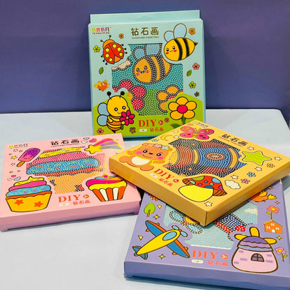 Colorful diamond painting diamonds gift sets for kids, ages 5 and up, featuring fun designs like cupcakes and bees