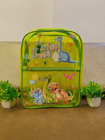 NIYO TOYS Dino-themed Transparent Backpack with Colorful Dinosaur Designs for Kids
