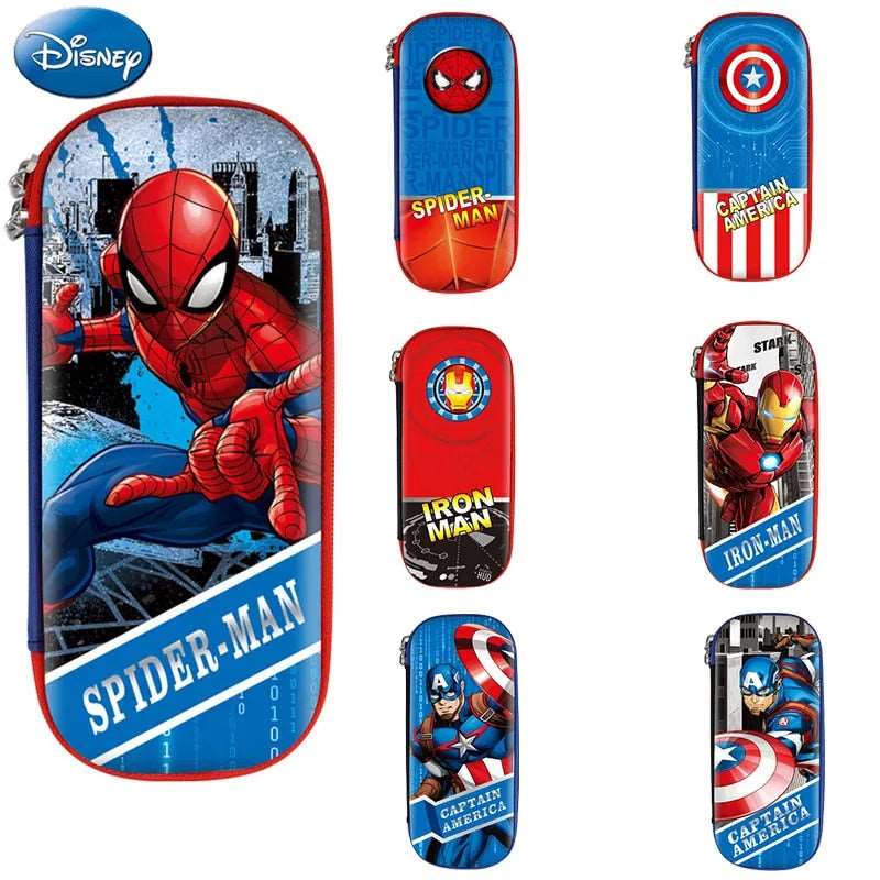 NIYO TOYS Pencil Case for Kids featuring super superhero designs with Spider-Man and Captain America