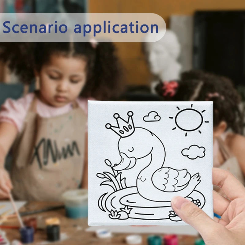 Coloring canvas featuring a duck illustration, ideal for kids ages 3+, perfect as a fun return gift