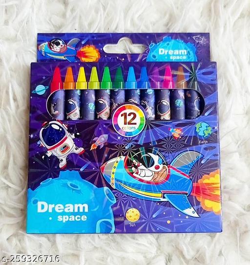 NIYO TOYS Dream Space 12 Colors Crayons Set with Space-Themed Packaging for Kids