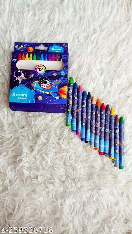 NIYO TOYS 12-piece Dream Space color crayons set with astronaut and rocket design packaging