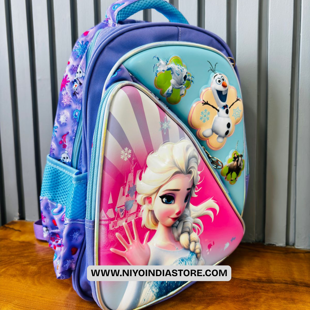 NIYO TOYS Durable Kids 3D Bags featuring Elsa and Olaf designs for young fans