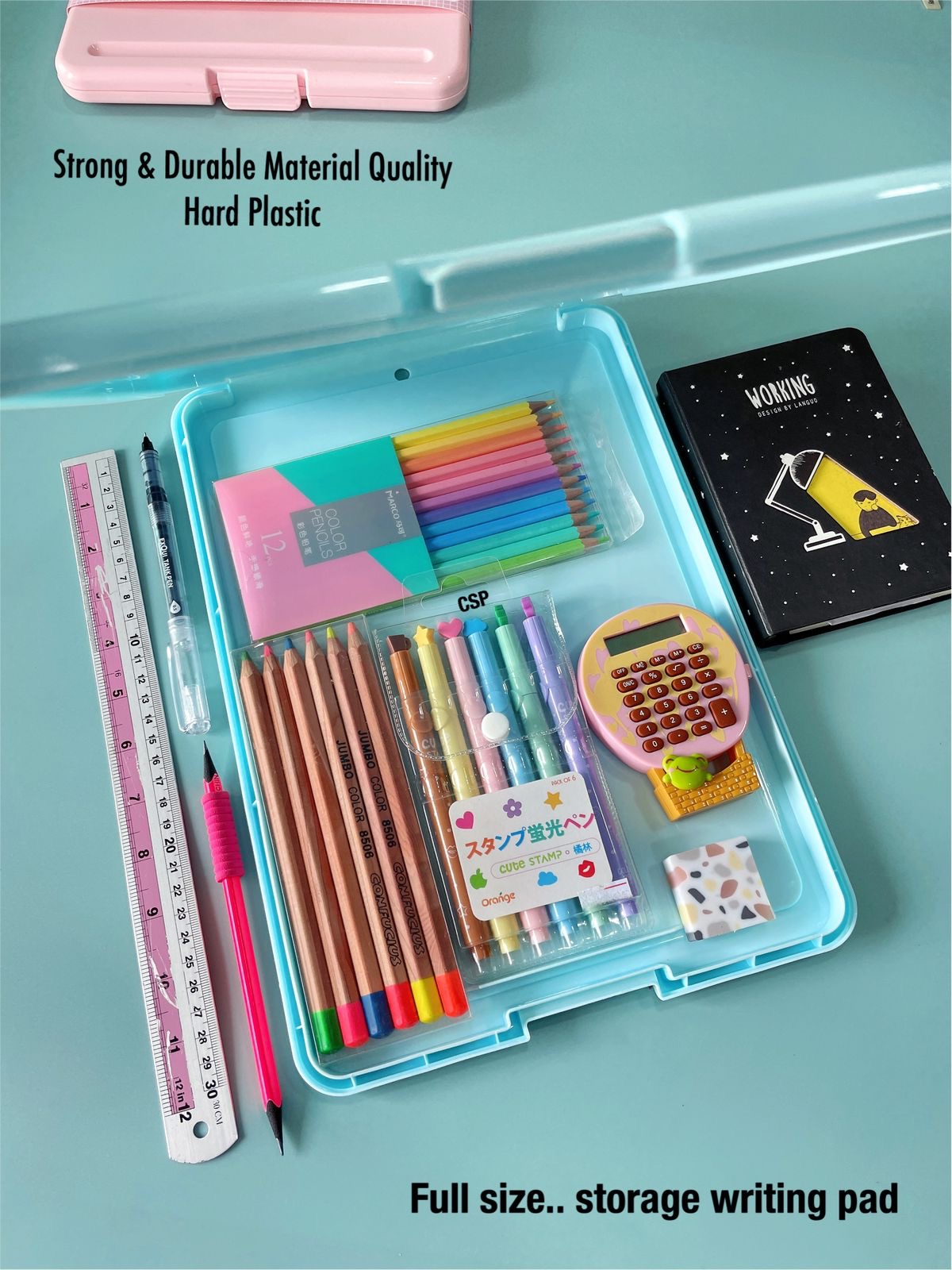 NIYO TOYS Exam Pad Set with Pens, Ruler, Calculator, and Storage Case for Students