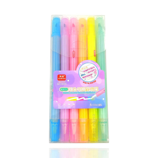 NIYO TOYS Erasable Highlighters Set in six vibrant colors for effective studying and note-taking