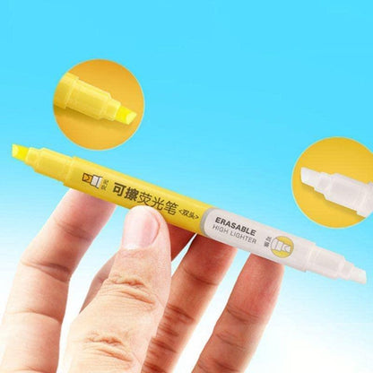 NIYO TOYS Erasable Highlighters Set in Yellow with Dual Tips for Easy Highlighting and Erasing