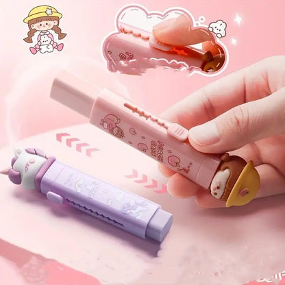 NIYO TOYS eraser unicorn in pink and purple, cute design for school age kids, perfect for fun writing tasks