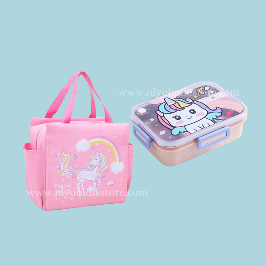 Unicorn Lunch bag and Lunch box combo