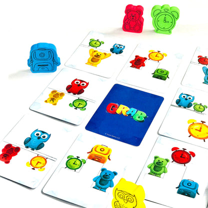 Family Feud the game card set with colorful animal figures for ages 6 and up, ideal for family game nights